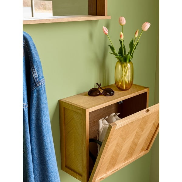 Pantofar de perete din lemn de stejar Hübsch Herringbone, natural-image-3