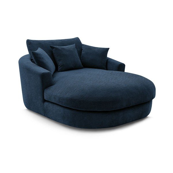 Fotoliu albastru închis cu tapițerie din chenille Belem – Bobochic Paris