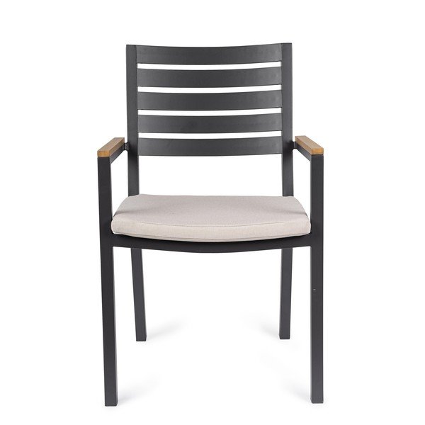 Scaun de grădină gri antracit din metal Henna – Bizzotto-image-2