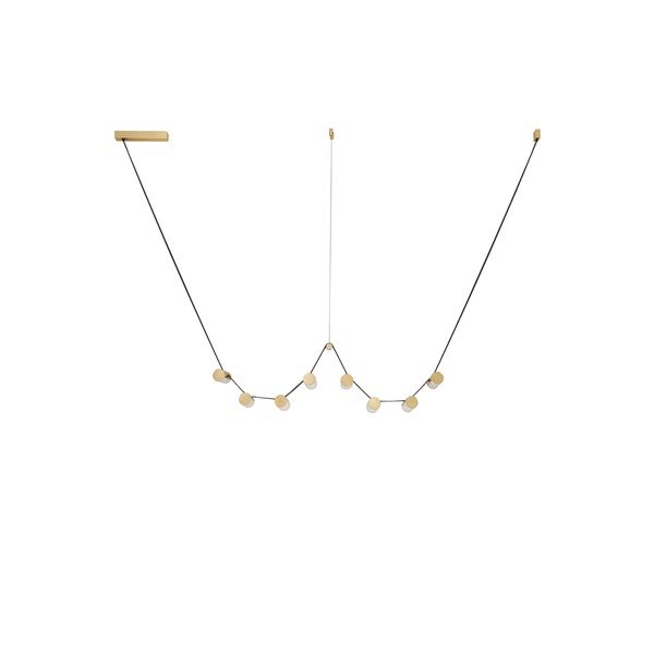 Lustră alămie LED cu intensitate reglabilă din aluminiu cu abajur din sticlă Luma – Nova Luce