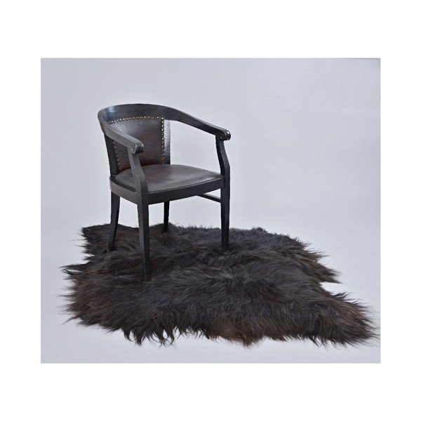 Covor din blană cu fir lung Blacky, 90x80 cm-image-2