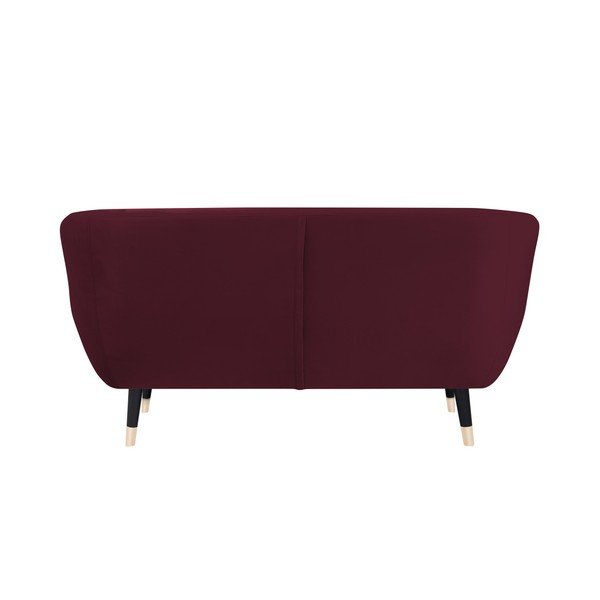 Canapea Mazzini Sofas AMELIE cu picioare negre, vișiniu, 158 cm-image-4