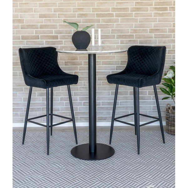 Masă de bar rotundă cu blat cu aspect de marmură ø 70 cm Bolzano – House Nordic-image-1