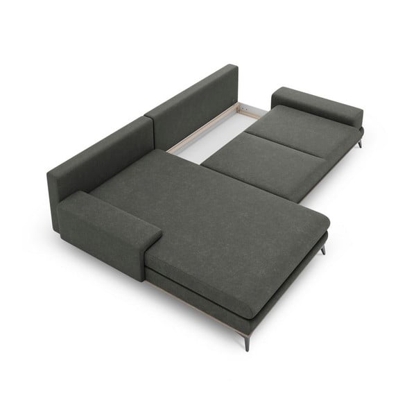 Colțar extensibil cu șezlong pe partea stângă Windsor & Co Sofas Planet, gri închis-image-3