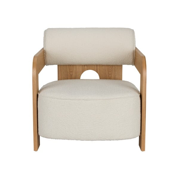 Fotoliu bej cu tapițerie din țesătură bouclé Oolong – Zuiver-image-2