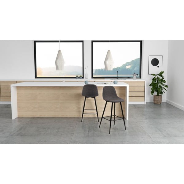 Scaune de bar gri 2 buc. tapițate (înălțime șezut 65 cm) Wilma – Actona-image-2