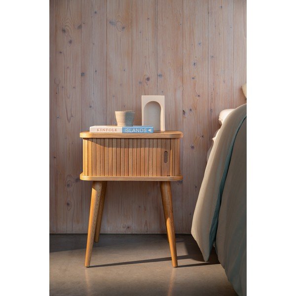 Noptieră în culoare naturală cu aspect de lemn de stejar Barbier – Zuiver-image-3