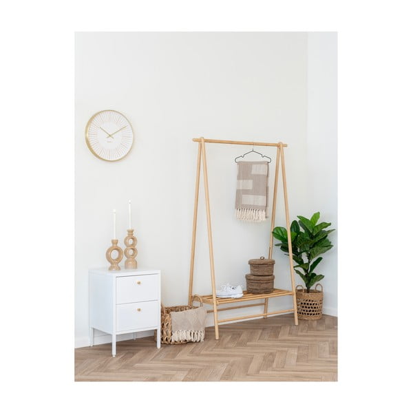 Pătură maro deschis din bumbac reciclat 130x180 cm Adana – House Nordic-image-1