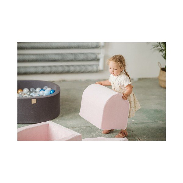 Teren de joacă din spumă gri deschis 3 buc. din catifea înălțime 30 cm 45x143 cm Montessori – Meowbaby-image-4