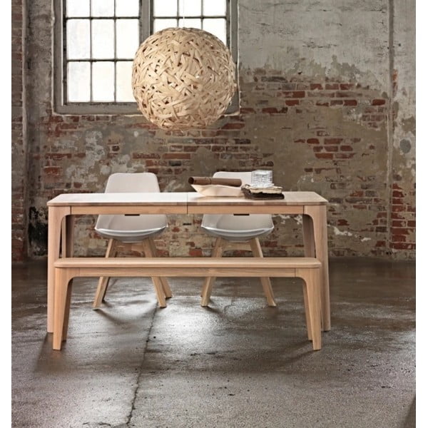 Bancă din lemn de stejar alb Unique Furniture Amalfi-image-1