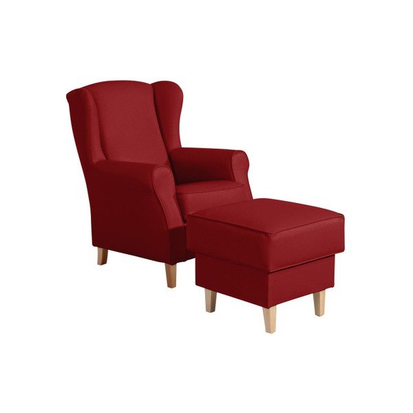 Taburet Max Winzer Lorris Leather Chili, roșu închis-image-1