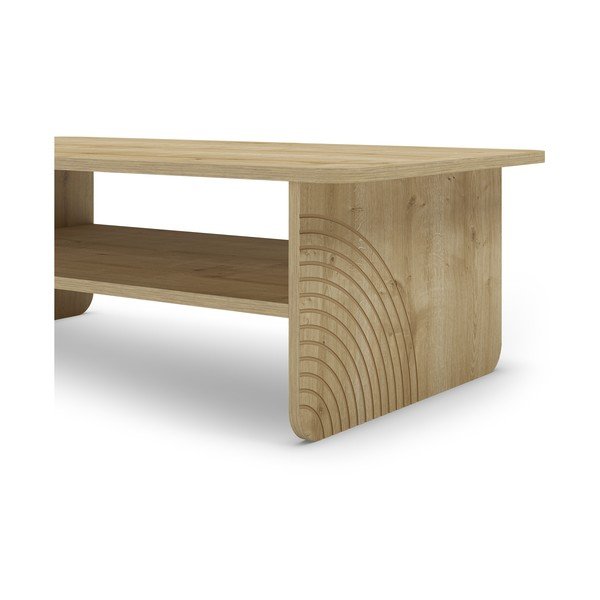 Măsuță de cafea în culoare naturală cu blat cu aspect de lemn de stejar 60x110 cm Daira – Marckeric-image-4