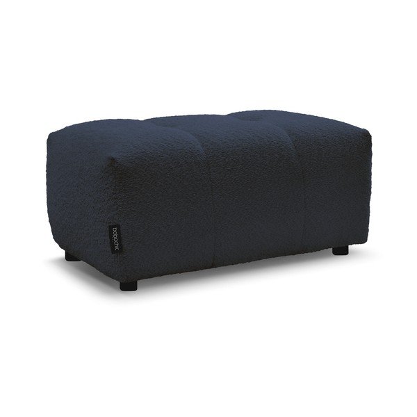 Taburet albastru cu tapițerie din țesătură bouclé Roxelane – Bobochic Paris-image-3