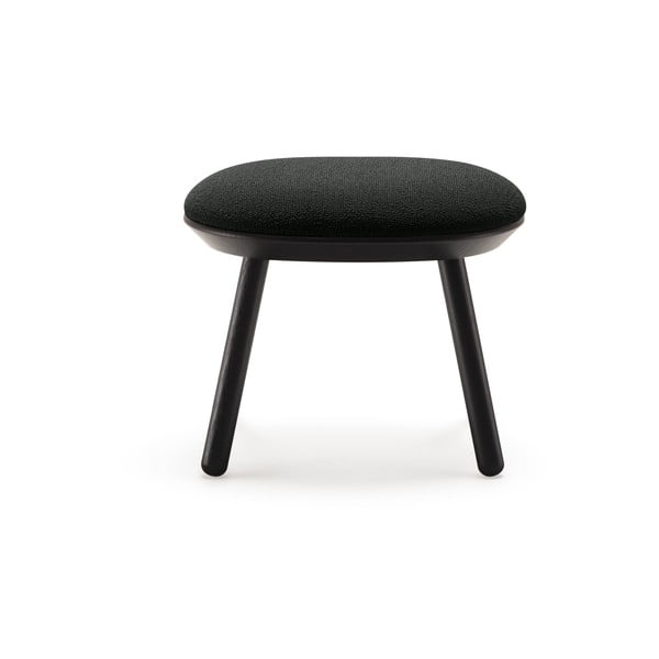 Taburet tapițat din lână EMKO Naïve, negru-image-2