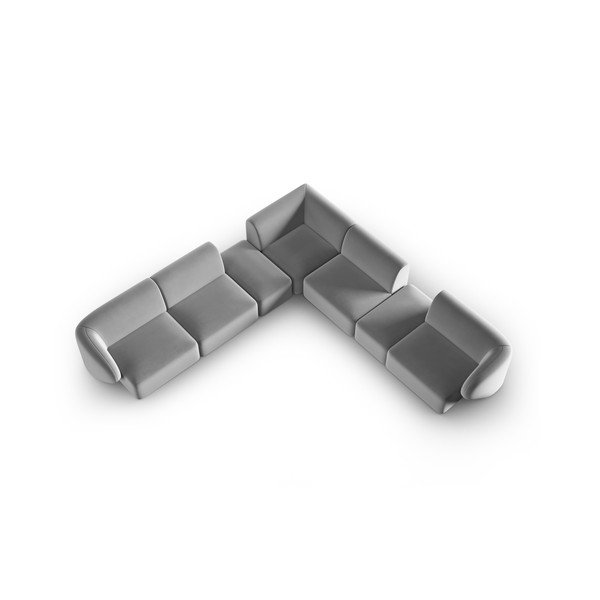 Colțar gri cu tapițerie din catifea Paolo – Milo Casa-image-1