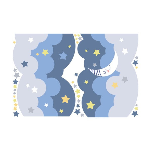 Autocolant Ambiance Scandinavian Clouds With Stars And Moon-image-2