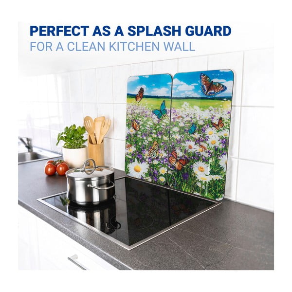 Protecții de aragaz 2 buc. din sticlă temperată 52x30 cm Summer Meadow – Maximex-image-3