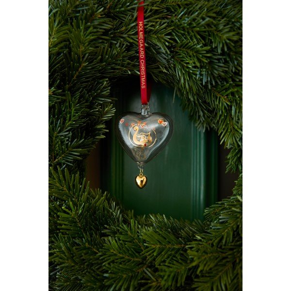 Ornament de Crăciun suflat manual din sticlă 8 cm Ann-Sofi Romme Annual Christmas Heart 2025 – Holmegaard-image-4