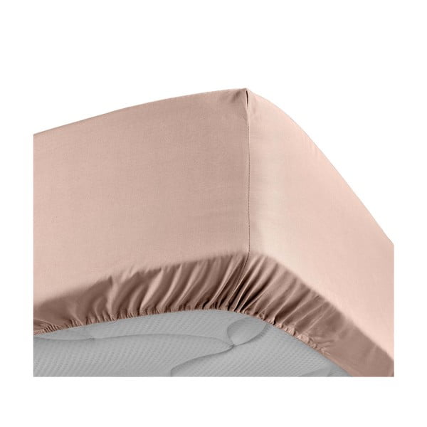 Cearceaf roz din bumbac percal cu elastic 160x200 cm Percaline – douceur d'intérieur-image-3