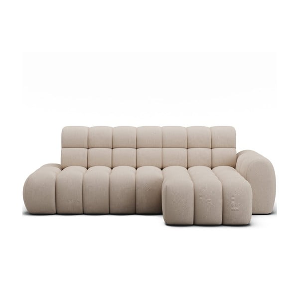 Colțar bej extensibil (cu colț pe partea dreaptă/cu șezlong) Ceedro – ELTAP