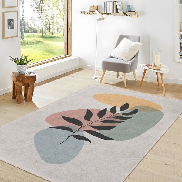 Covor tip traversă crem lavabil 80x200 cm Illustrated Autumn – Mila Home-image-1