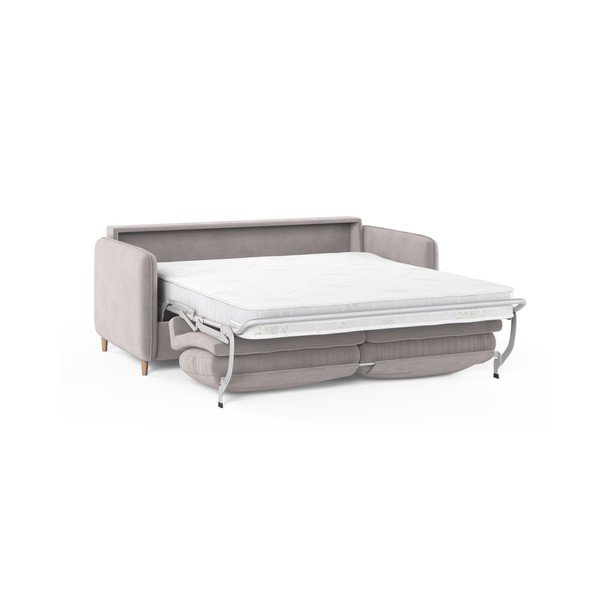 Canapea roz-deschis pentru dormitul zilnic cu tapițerie din catifea 184 cm – Micadoni -image-1