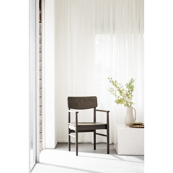 Scaun de dining maro închis din lemn de stejar Maidstone – Rowico-image-1