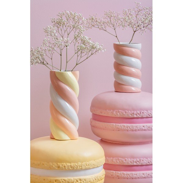 Vază albă/roz din ceramică (înălțime 23 cm) Marshmallow – PT LIVING-image-1