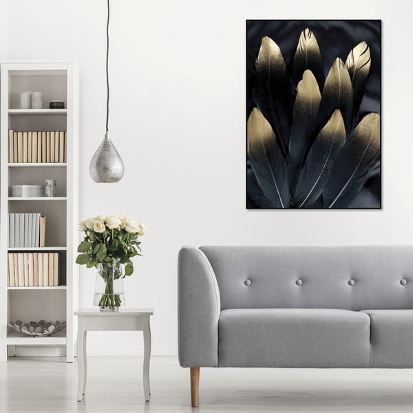 Tablou 50x70 cm Golden Feather – Malerifabrikken-image-1