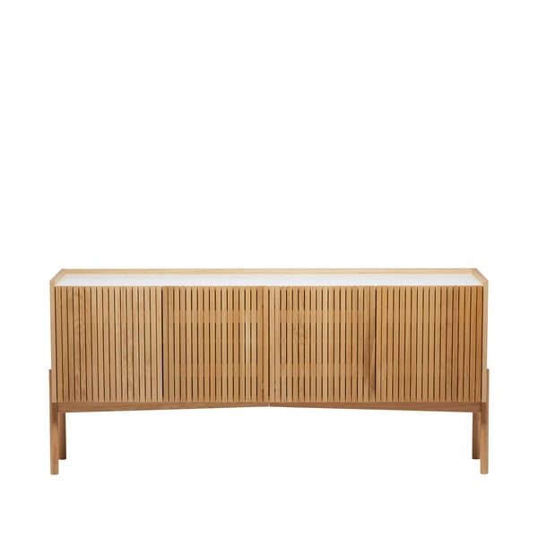 Comodă în culoare naturală joasă cu aspect de lemn de stejar 177x42 cm Bottrup – Woodman