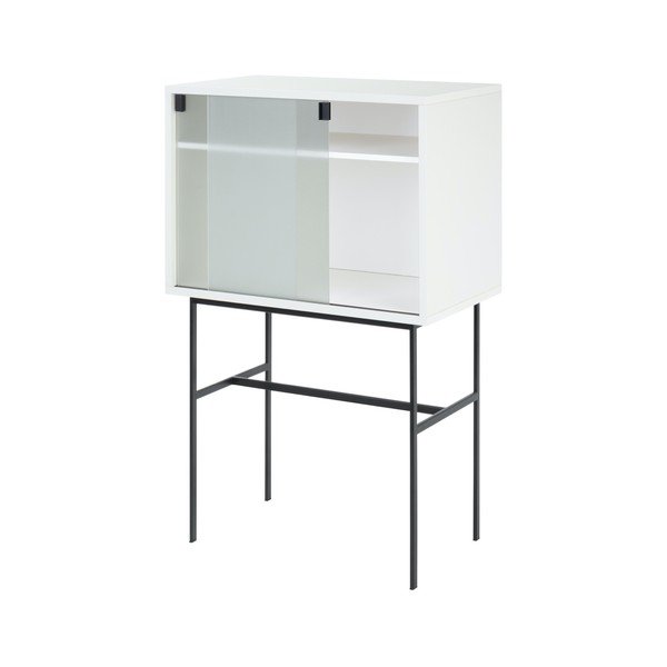 Vitrină grej cu ușă glisantă 70x109x40 cm Lekko – noo.ma