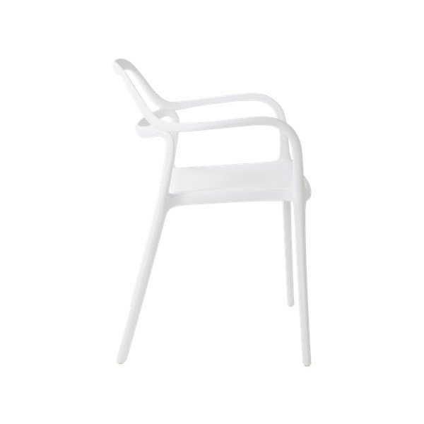 Scaune de dining albe cu cotiere/stivuibile 2 buc. din plastic Karlaby – Jotex-image-4