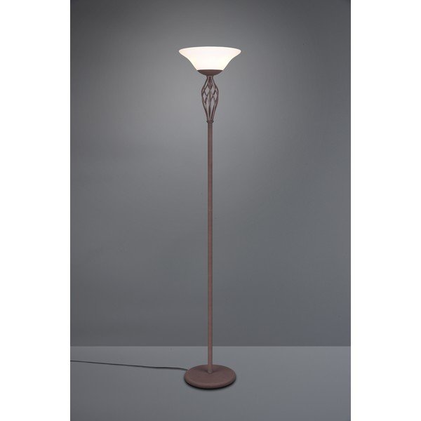 Lampadar maro închis cu abajur din sticlă (înălțime 180 cm) Rustica – Trio-image-1