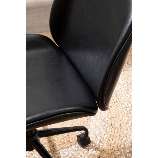 Scaun de birou negru din imitație de piele Clinton – Premier Housewares-image-4