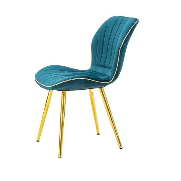 Set 2 scaune tapițate de dining Mauro Ferretti Paris, turcoaz-image-3
