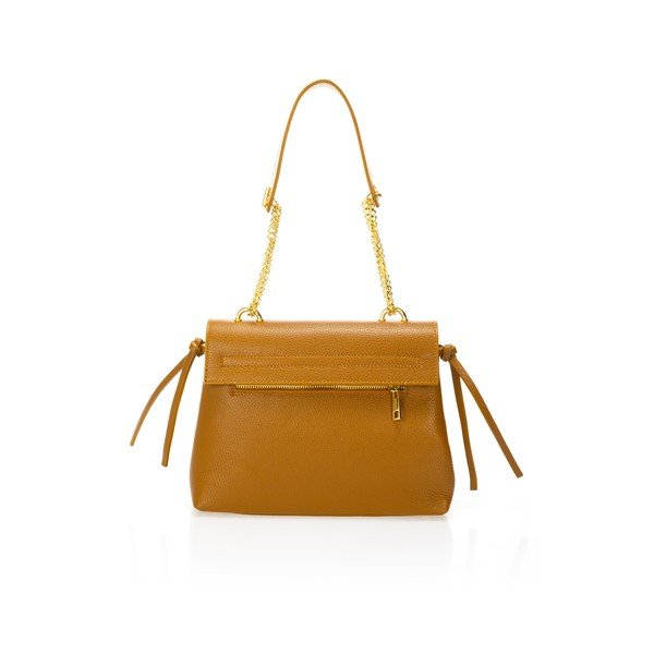 Geantă din piele Federica Bassi Anna, portocaliu-image-2