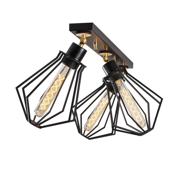 Plafonieră neagră/aurie cu abajur din metal ø 18 cm Oylat – Opviq lights-image-2