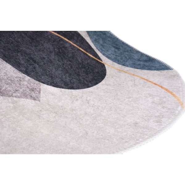 Covor albastru-gri lavabil 60x100 cm Oval – Vitaus-image-2