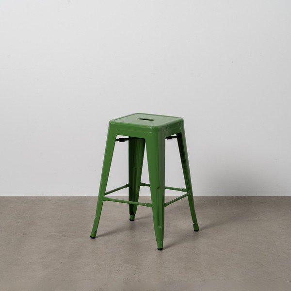 Set de scaune de bar verde 2 buc. din metal (înălțime șezut 61 cm) – Ixia-image-1