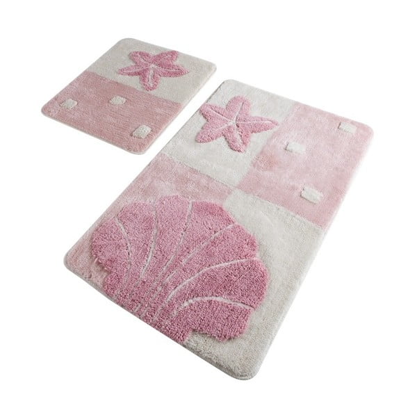 Set 2 covorașe pentru baie Confetti Bathmats Starfish Pink, roz