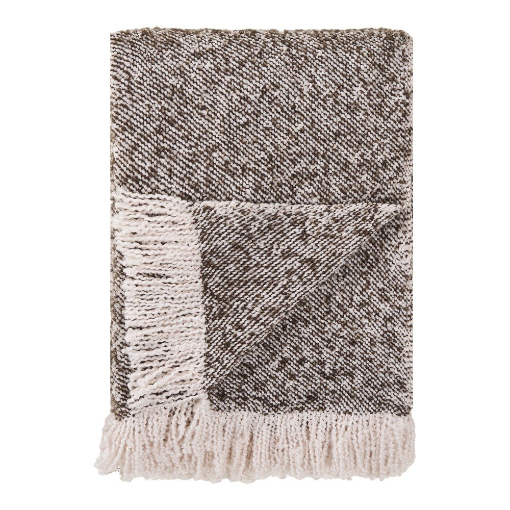 Pătură maro/bej 130x180 cm Sira – House Nordic