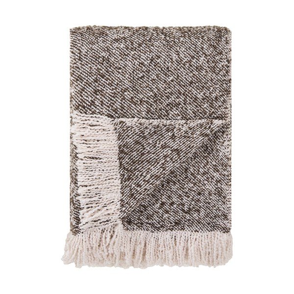 Pătură maro/bej 130x180 cm Sira – House Nordic