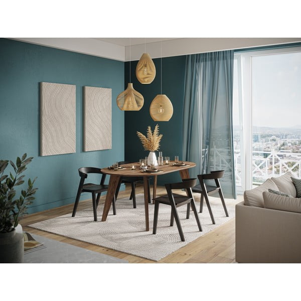 Masă de dining  cu blat cu aspect de lemn de nuc 100x180 cm Lago – TemaHome-image-1