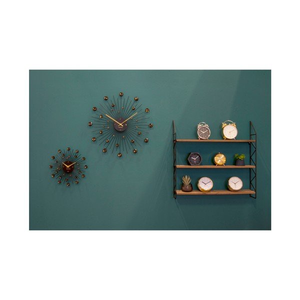 Ceas alarmă din metal Karlsson Wake Up, auriu-image-1