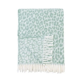 Pled din amestec de bumbac Euromant Leopard, 140 x 180 cm, verde