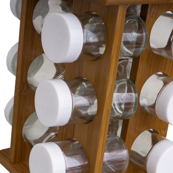 Recipiente de condimente cu suport 12 buc. Bamboo Walnut – Casa Selección-image-2