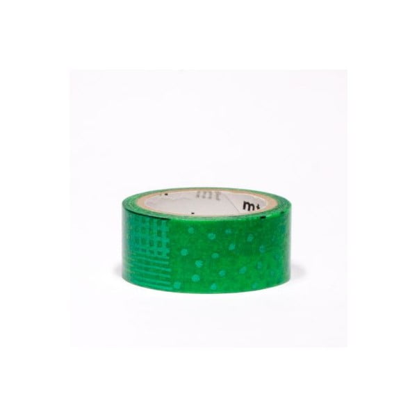 Bandă washi MT Masking Tape Script Green, verde