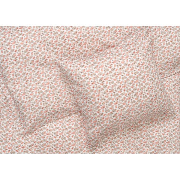 Lenjerie de pat albă/roz din bumbac satinat pentru pat dublu/extinsă 200x220 cm Pleasantly – JUNA-image-1