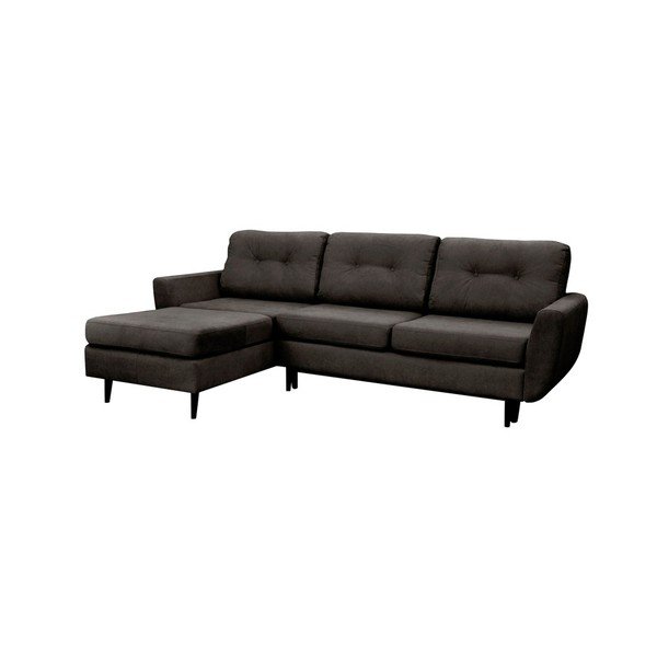Canapea extensibilă cu picioare negre Mazzini Sofas Hortensia, pe stânga, gri închis-image-4