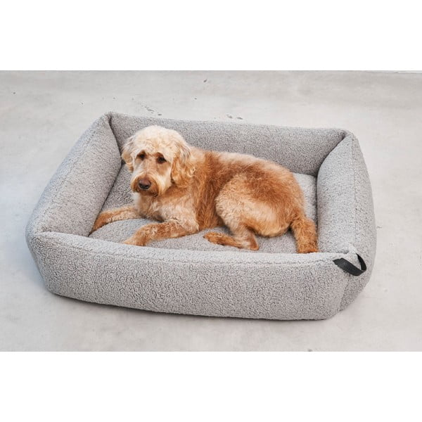 Pat  gri pentru câini din material bouclé 71x91 cm Senso Pebble M – MiaCara-image-2